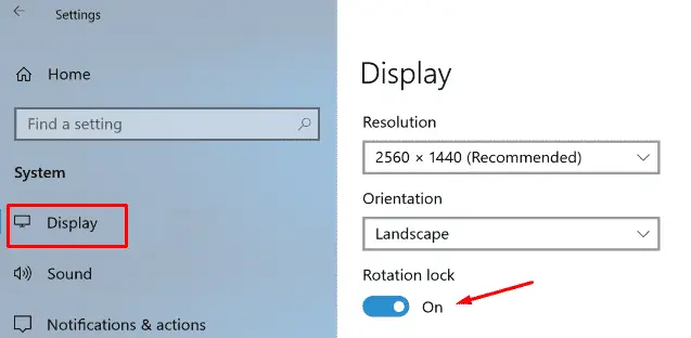 How to disable Automatic Screen Rotation on Windows 10 - Howtoedge