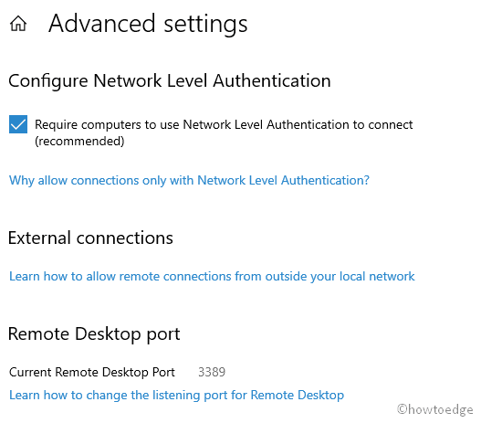 Advanced Settings