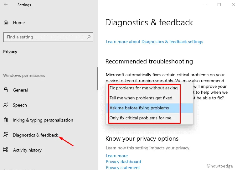 use Recommended Troubleshooting 