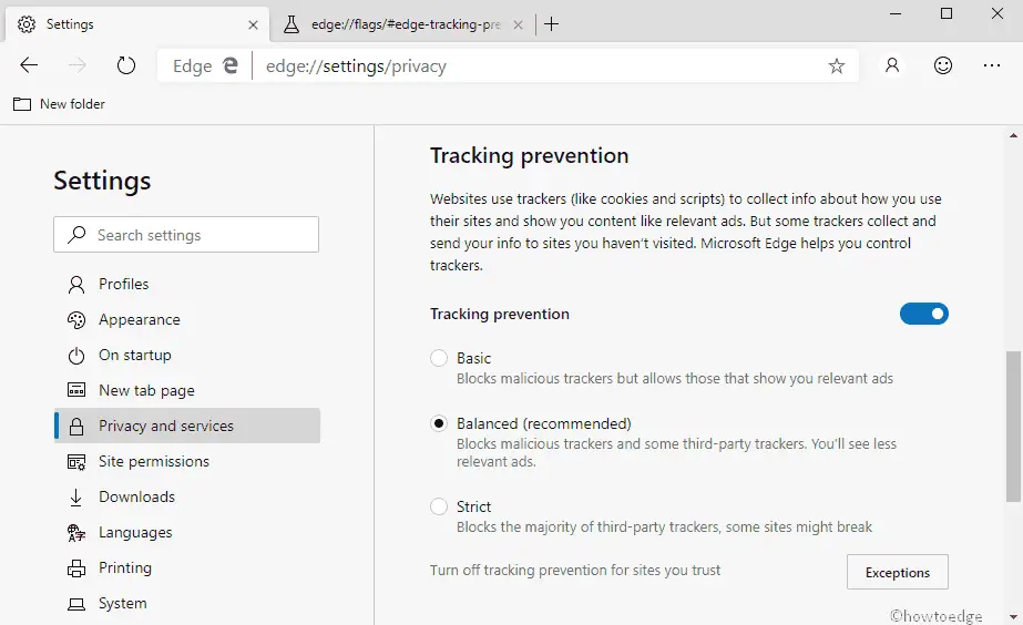 Tracking settings. Tracking Prevention blocked access to Storage for.