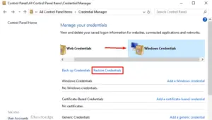 Credential Manager on Windows 10