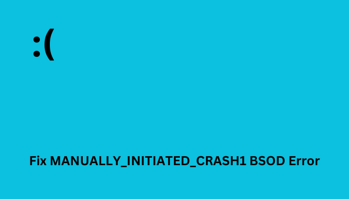 Solve MANUALLY_INITIATED_CRASH1 BSOD Error