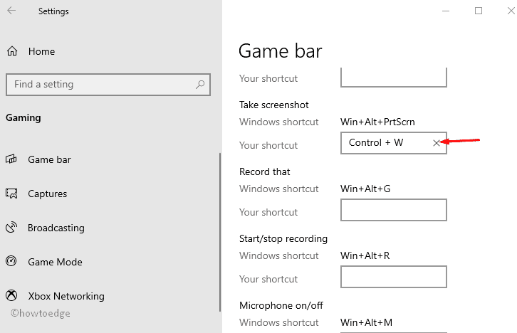 Screen recording shortcuts