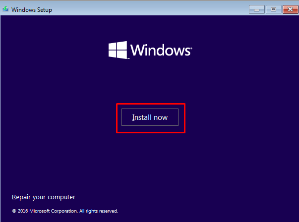 Install Windows 10