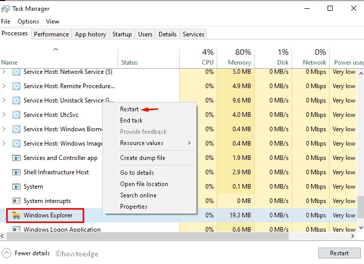 Restart File Explorer