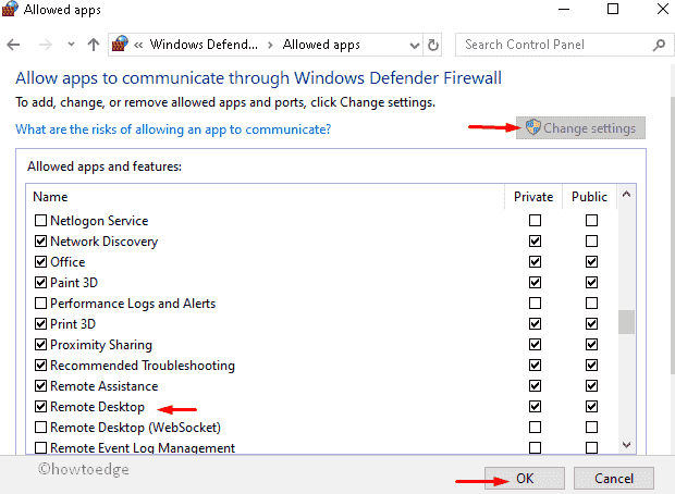 Allowed apps under Windows Defender