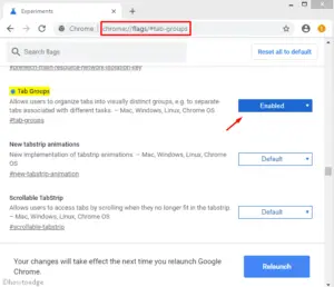 create tab groups in Chrome Canary