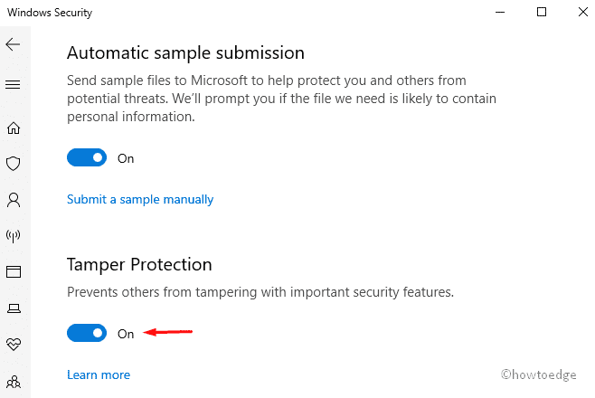 Enable or Disable Tamper Protection 