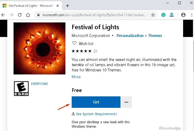 Festival of Lights Windows 10 theme