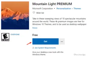 Mountain Light Premium Windows 10 theme