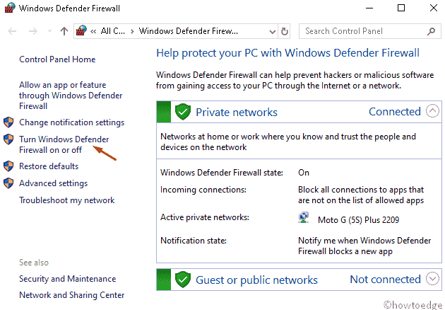 Disable Windows Firewall