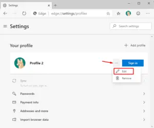 Change Profile Image on Microsoft Chromium Edge