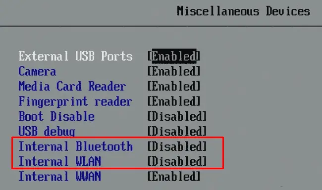 disable Wireless adapter