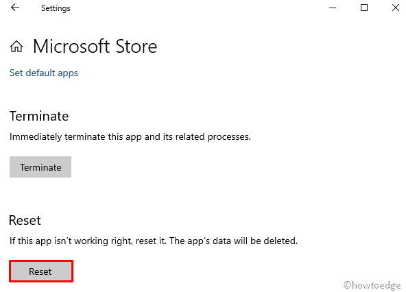 Reset Windows Store App