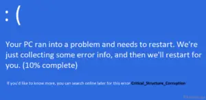 Critical_Structure_Corruption BSOD Error