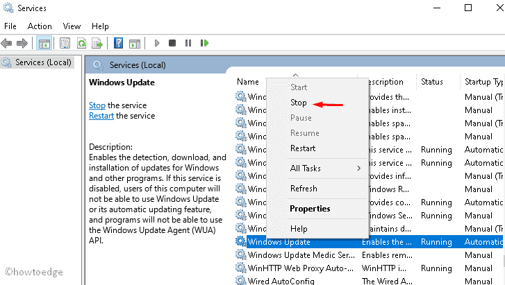 Delete cache under SoftwareDistribution folder