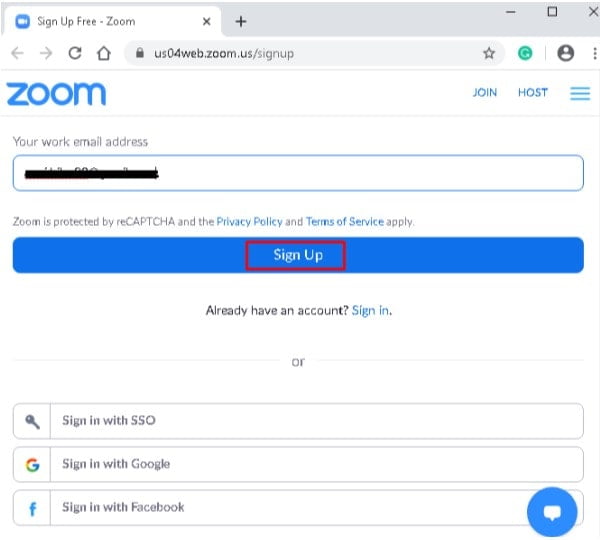 Create Zoom Account 