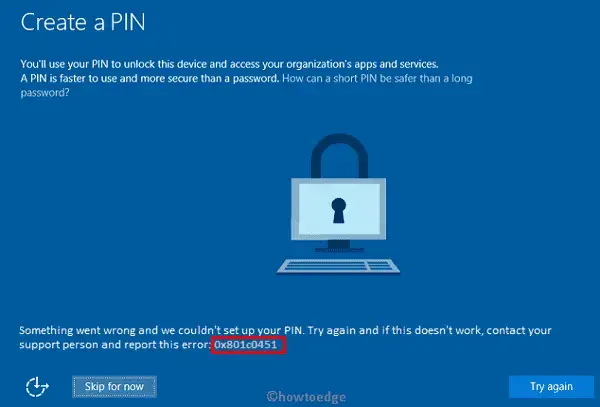 Windows Hello Error