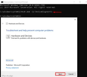 run troubleshooter windows 10 cmd