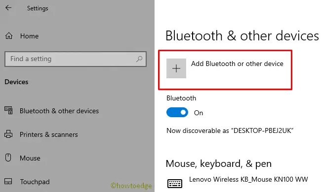 Add Bluetooth Device