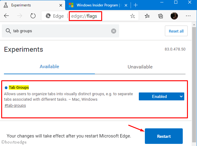 How to Enable Tab Groups Flag on Microsoft Edge - Howtoedge