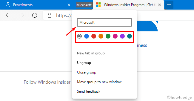 Enable Tab Groups Flag on Microsoft Edge