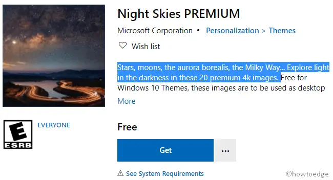 Get Night Skies Premium Theme