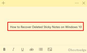 Recover Deleted Sticky Notes