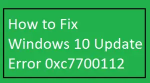 Windows Update Error 0xc7700112