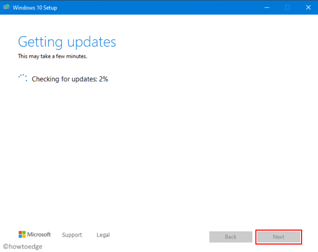 Getting Updates - Install Windows 10 20H2