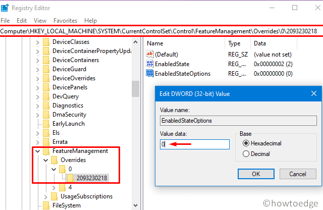 Override Folder inside Registry