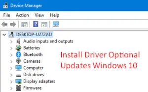 Install Driver Optional Updates in Windows 10