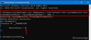Create a System Restore Point via Command Prompt / PowerShell