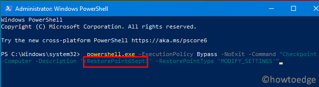 Create a system restore point using PowerShell - 2