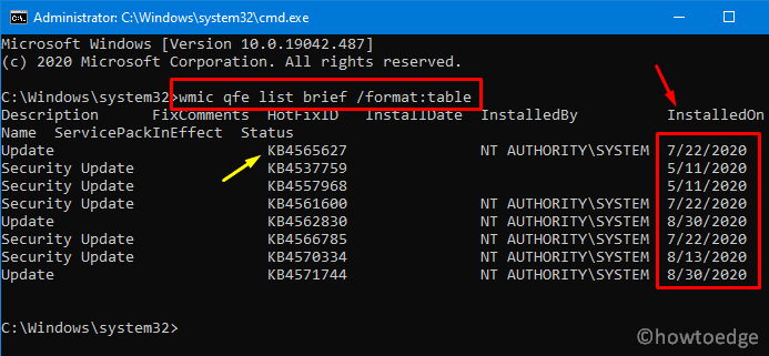 Uninstall Latest Cumulative Update - via command Prompt