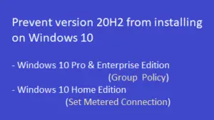 prevent version 20H2 from installing