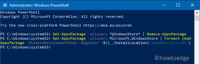 Fix Store Error 0x80240024 - PowerShell