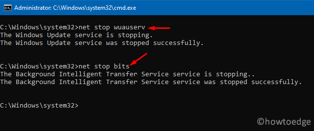 Update Error Code 0xc1900403 - Stop services