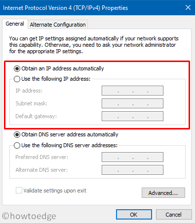 WiFi connected but No Internet - Obtain an IP automatically