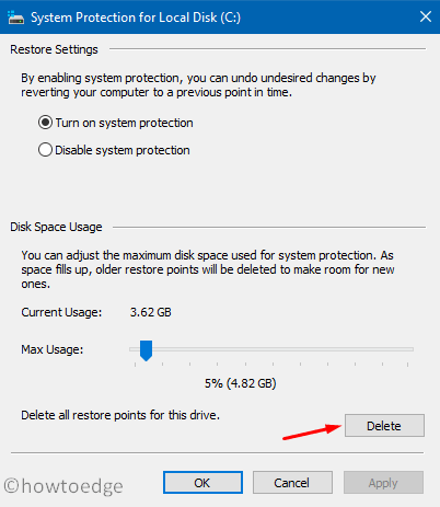 Backup Error Code 0x81000019 - Delete Restore Points