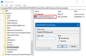 Disable Safeguard hold to install Windows 10 Feature - Via registry