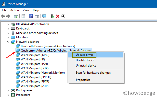 Fix Missing WiFi icon from Taskbar in Windows 10 - update driver