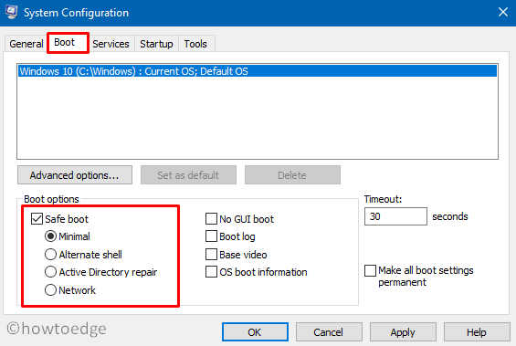 Fix Update Error Code 0x800705AA - Safe Boot