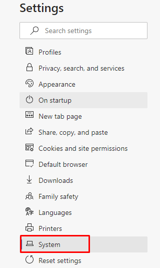 Settings System