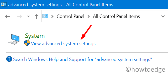 Fix Error 0x000000BD - view advanced system settings