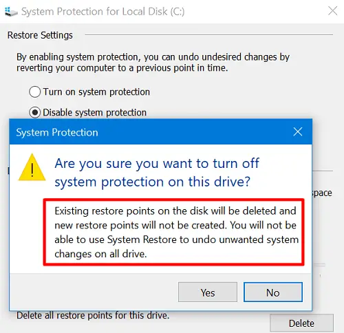 Delete System Restore Points