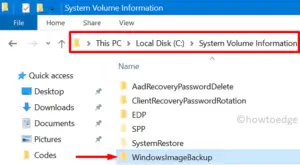 System Image fails on Error 0x80780172 - delete WindowsImageBackup folder