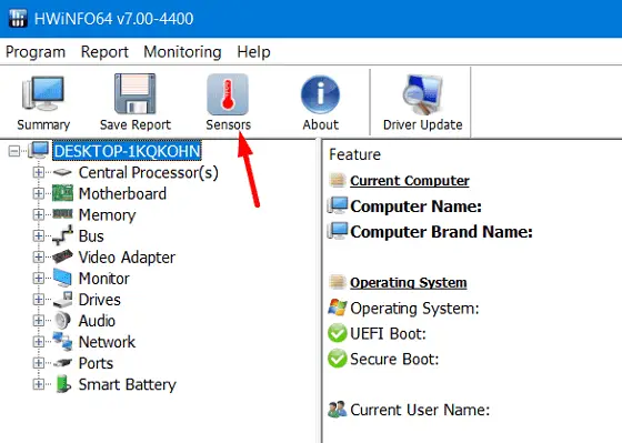 see CPU and GPU temperatures - Sensors