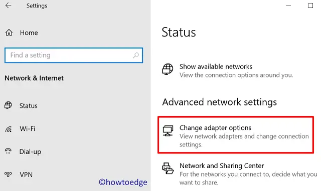 Store error 0x800700AA - Change Adapter options