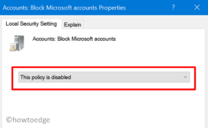 Microsoft Account Login Error 0x8000704ec - Disable Policy